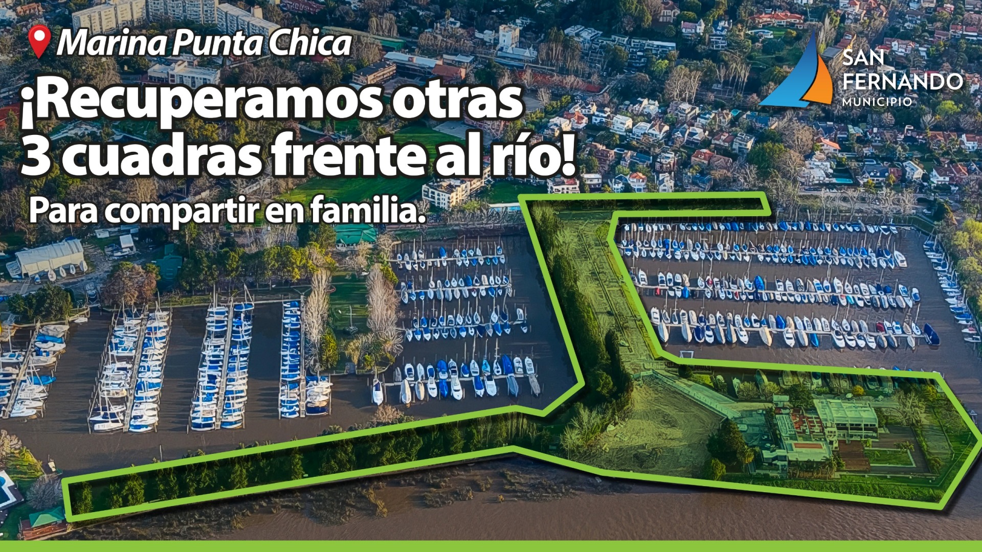 San Fernando: Juan Andreotti anunció la recuperación de tres cuadras de espacio verde frente al río