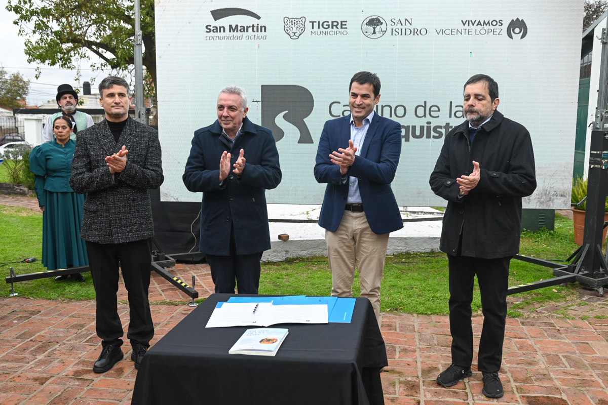 Julio Zamora firmó el convenio “Camino de la Reconquista” junto a los municipios de San Martín, San Isidro y Vicente López