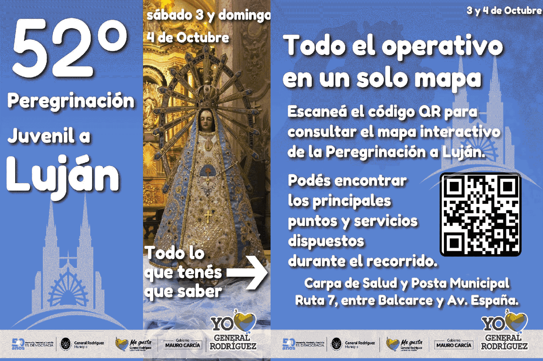 General Rodríguez: Sábado 3 y domingo 4 de octubre – 52º peregrinación juvenil a luján